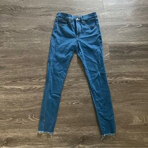 Express Distressed Blue Ankle Jeans